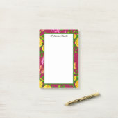 Elegant geel, roze en Paars Roos Post-it® Notes (Op bureau)