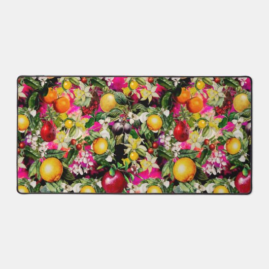 Elegant geel roze sinaasappels vruchten patroon bureaumat (Voorkant)