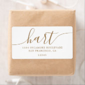 Elegant Geel Schrift Adres Familie Etiket (Insitu)