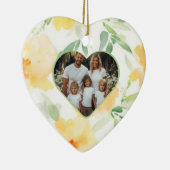 Elegant geel sinaasappel waterverf familiefoto keramisch ornament (Rechts)