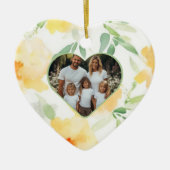 Elegant geel sinaasappel waterverf familiefoto keramisch ornament (Voorkant)