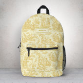 Elegant geel toile de jouy bedrukte rugzak