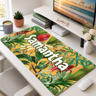 Elegant geel tropisch bladeren fruit patroon  bureaumat