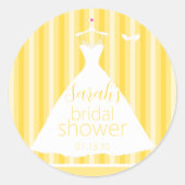 Elegant geel trouwjurk Vrijgezellenfeest Ronde Sticker (Voorkant)