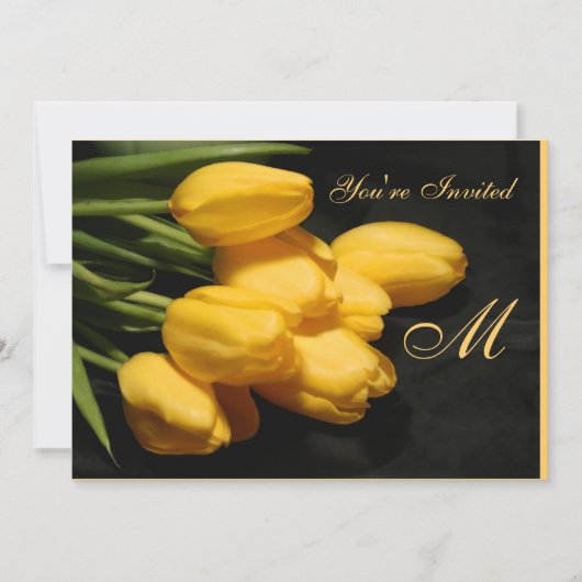 Elegant geel Tulip All Occasion Invitation Kaart (Voorkant)