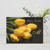 Elegant geel Tulip All Occasion Invitation Kaart (Staand voorkant)
