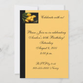 Elegant geel Tulip All Occasion Invitation Kaart (Achterkant)