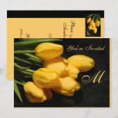 Elegant geel Tulip All Occasion Invitation Kaart (Voorkant / Achterkant)