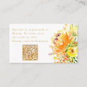 Elegant Geel Waterverf Bloemen Vrijgezellenfeest Q Informatiekaartje (Voorkant)