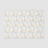 Elegant geel Waterverf bloemenbloesempatroon Tissuepapier (Voorkant)