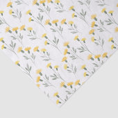 Elegant geel Waterverf bloemenbloesempatroon Tissuepapier (Detail)