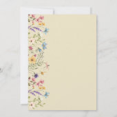 Elegant Geel Waterverf Wildflower Bruiloft Kaart (Achterkant)