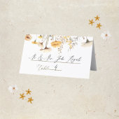 Elegant Geel Waterverf Wildflower Bruiloft Plaatskaartje