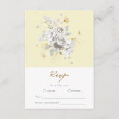 Elegant Geel Wit Rose Wedding RSVP Kaart (Voorkant)