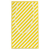 Elegant Geel Wit Striped Chic Sjabloon Moderne Klein Cadeauzakje (Achterkant)