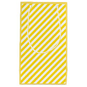 Elegant Geel Wit Striped Chic Sjabloon Moderne Klein Cadeauzakje (Voorkant)