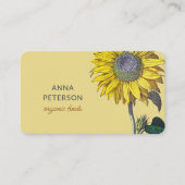 Elegant  Geel Zonnebloem Beige Grijs Visitekaartje (Voorkant)