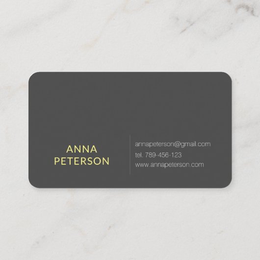 Elegant Geel Zonnebloem Beige Grijs Visitekaartje (Achterkant)