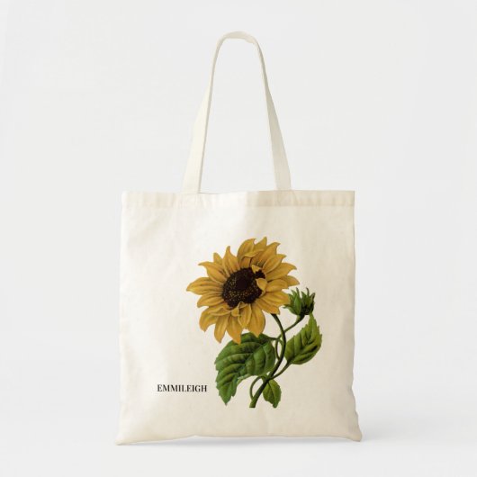 Elegant  Geel Zonnebloem Tote Bag (Voorkant)