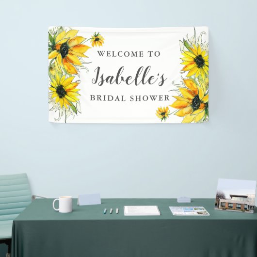 Elegant Geel Zonnebloem Vrijgezellenfeest Spandoek (Beurs)