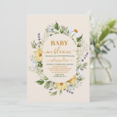Elegant geel zonnebloem zonnig Baby shower Kaart (Staand voorkant)