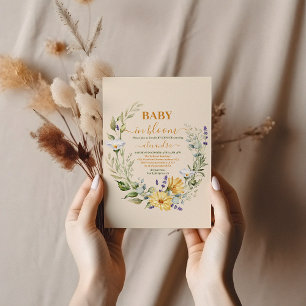 Elegant geel zonnebloem zonnig Baby shower Kaart
