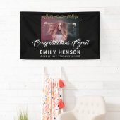 Elegant Gefeliciteerd Afstudeerder Ornament Foto Spandoek (Insitu)