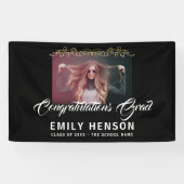 Elegant Gefeliciteerd Afstudeerder Ornament Foto Spandoek (Horizontaal)