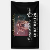 Elegant Gefeliciteerd Afstudeerder Ornament Foto Spandoek (Verticaal)