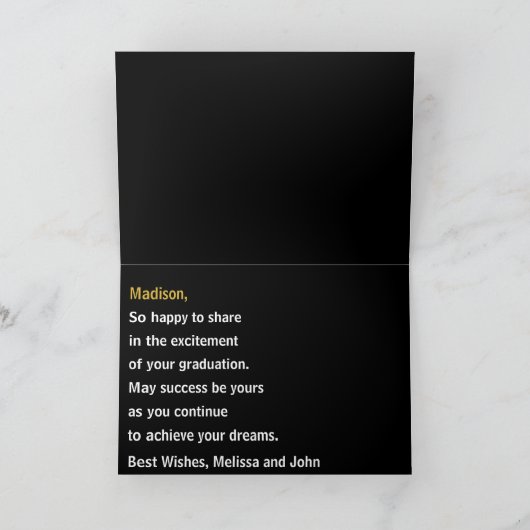 Elegant Gefeliciteerd Afstuderen Kaart (Binnen)