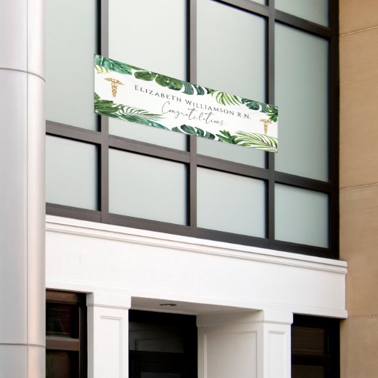 Elegant Gefeliciteerd Afstuderen Medische verpleeg Spandoek (Buitenkant Gebouw)