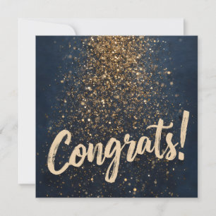 Elegant "Gefeliciteerd!" Groeten met gouden Confet Feestdagenkaart