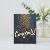 Elegant "Gefeliciteerd!" Groeten met gouden Confet Feestdagenkaart (Staand voorkant)