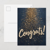 Elegant "Gefeliciteerd!" Groeten met gouden Confet Feestdagenkaart (Voorkant / Achterkant)