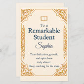 Elegant Gefeliciteerd Kaart voor een bijzondere St (Voorkant / Achterkant)