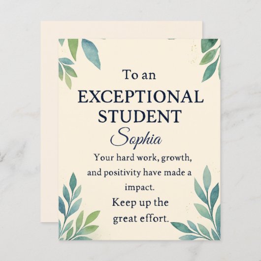 Elegant Gefeliciteerd Kaart voor een bijzondere St (Voorkant / Achterkant)