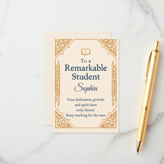 Elegant Gefeliciteerd Kaart voor een bijzondere St (Voorkant / Achterkant in situ)