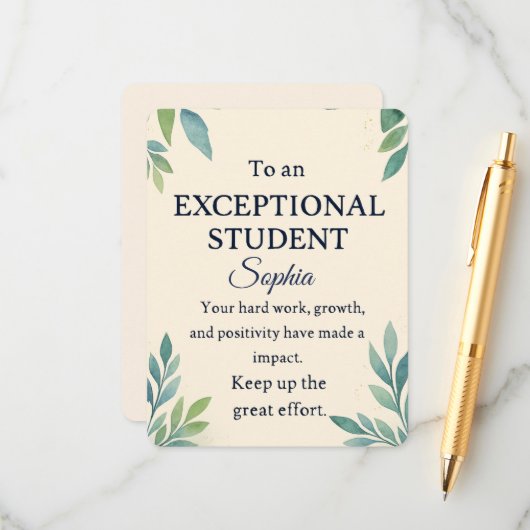 Elegant Gefeliciteerd Kaart voor een bijzondere St (Voorkant / Achterkant in situ)