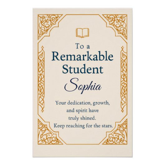 Elegant Gefeliciteerd Kaart voor een opmerkelijke  Perfect Poster (Voorkant)