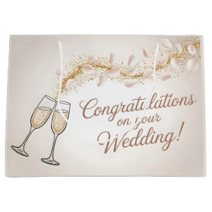 Elegant "Gefeliciteerd met jullie bruiloft" Groot Cadeauzakje