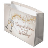Elegant "Gefeliciteerd met jullie bruiloft" Groot Cadeauzakje (Achterkant Gekanteld)
