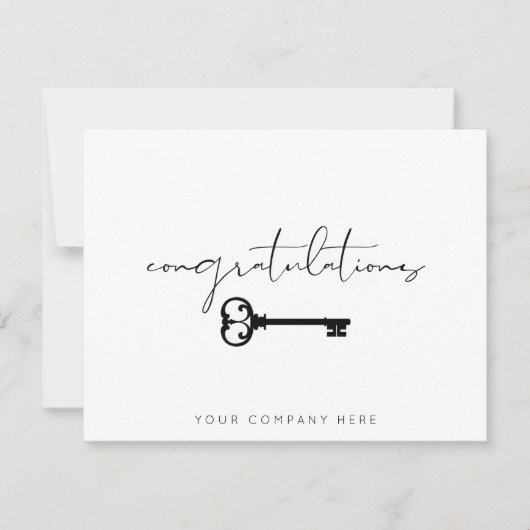 Elegant Gefeliciteerd Nieuw huis Estate Kaart (Voorkant)