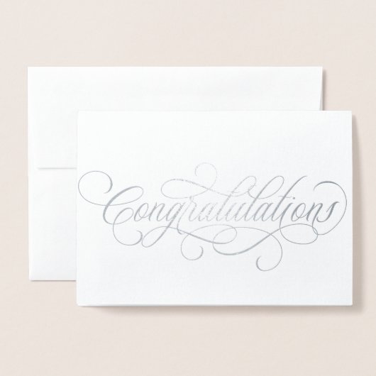 Elegant Gefeliciteerd, script Folie Kaarten (Voorkant met envelop)