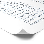 Elegant  gegraveerd Blauw Bloemen Poster (Hoek)