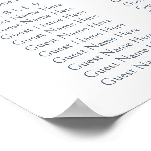 Elegant  gegraveerd Blauw Bloemen Poster (Hoek)