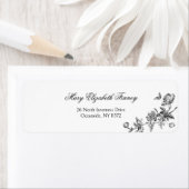 Elegant  gegraveerd Bloemen Toile-B & W Etiket (Insitu)