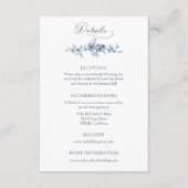 Elegant gegraveerd Frans Blauw Bloemen Informatiekaartje (Voorkant)