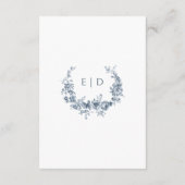 Elegant gegraveerd Frans Blauw Bloemen Informatiekaartje (Achterkant)