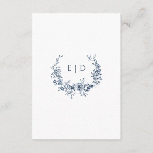 Elegant gegraveerd Frans Blauw Bloemen Informatiekaartje (Achterkant)