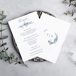 Elegant gegraveerd Frans Blauw Bloemen Informatiekaartje